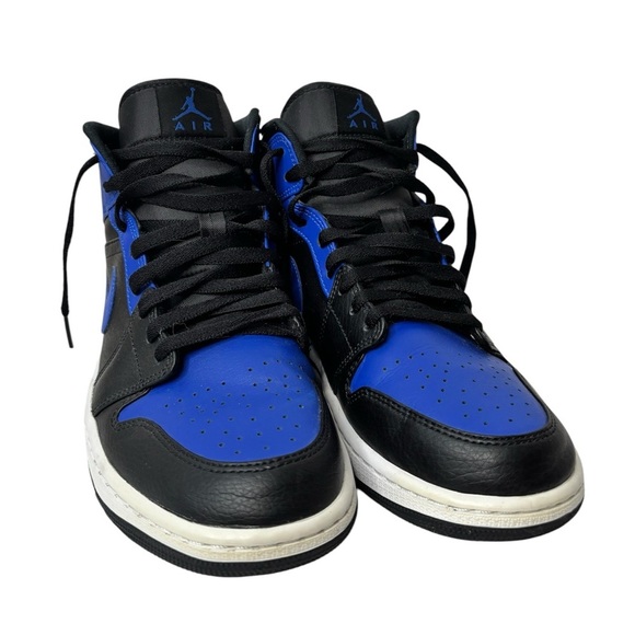 Nike Air Jordan 1 Mid Hyper Royal 2020 Blue Black Size 10 - Picture 2 of 7